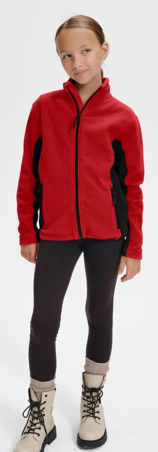 Dječja jakna od kontrasta od flisa, crvena Dječja jakna od kontrasta od flisa, crvena