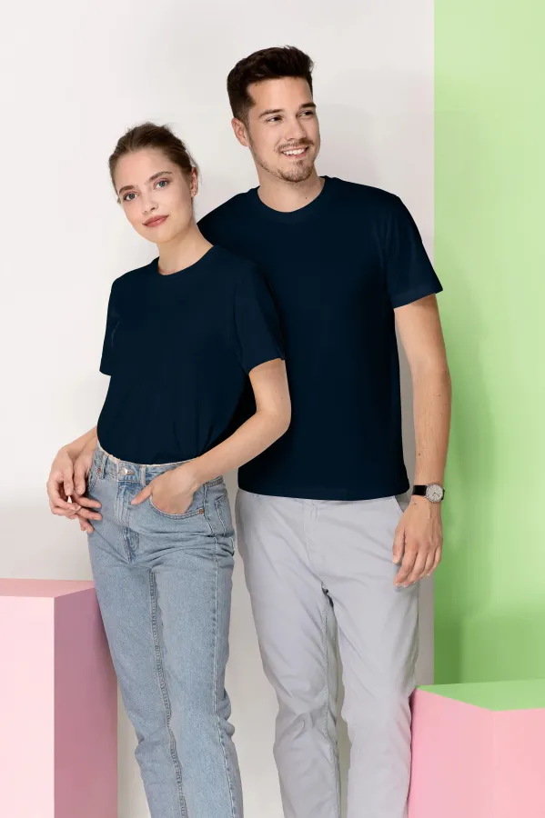 Majica od tkanine veće težine, tamno plava Majica od tkanine veće težine, tamno plava