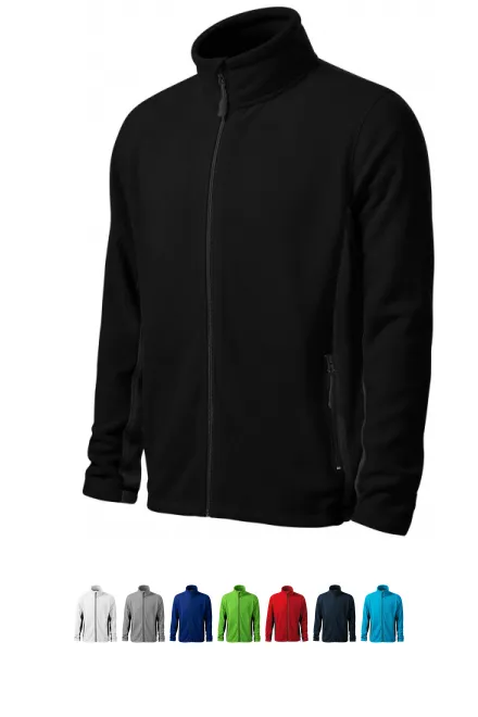 Muška jakna od kontrasta od flisa, crno