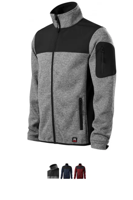 Muška jakna za slobodno vrijeme, svijetlo pleteno sivo