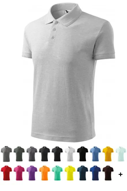 Muška široka polo majica, svijetlo sivi mramor