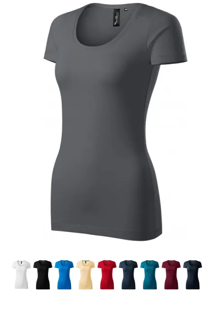 Ženska majica s ukrasnim šavovima, svijetlo siva