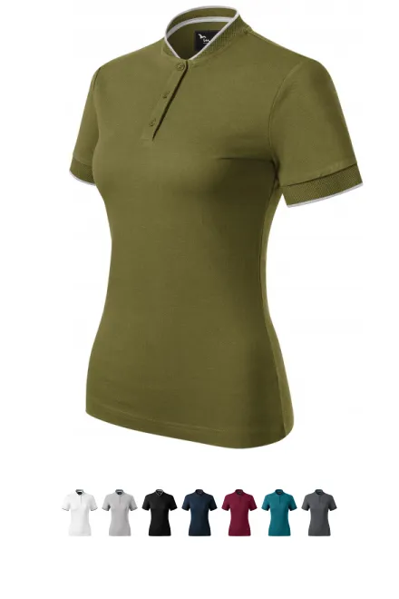 Ženska polo majica s bomber kragnom, avokado