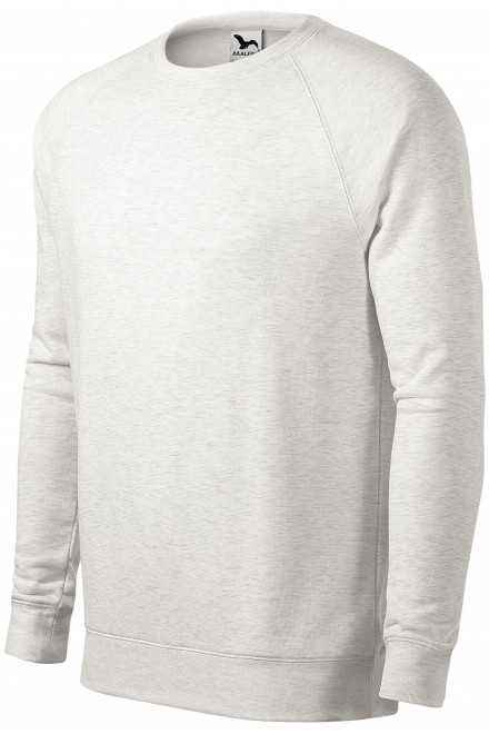 Jednostavni muški džemper, bijeli mramor, muške sweatshirty