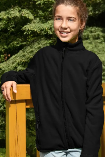 Dječja jakna od kontrasta od flisa, crno