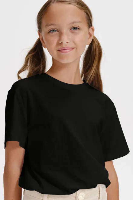 Dječja jednostavna majica, crno