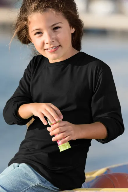 Dječja majica dugih rukava, crno