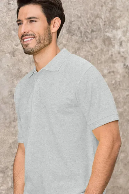 Muška široka polo majica, svijetlo sivi mramor