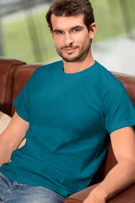 Uniseks majica veće težine, tamno tirkizna