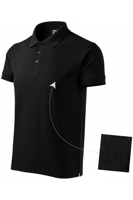 Muška elegantna polo majica, crno, majice s kratkim rukavima