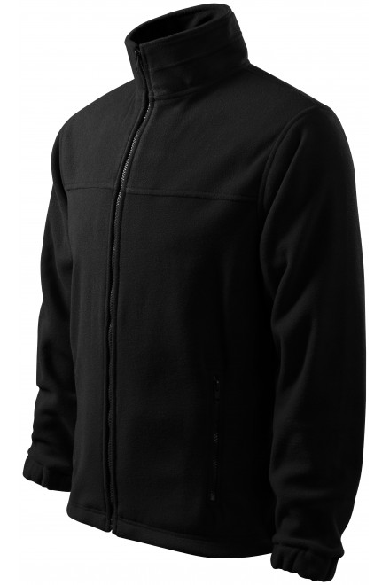 Muška flisova jakna, crno, hoodice