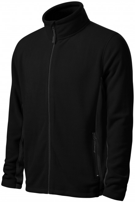 Muška jakna od kontrasta od flisa, crno, muške sweatshirty