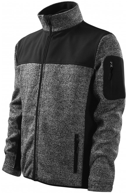 Muška jakna za slobodno vrijeme, knit gray, majice s patentnim zatvaračem