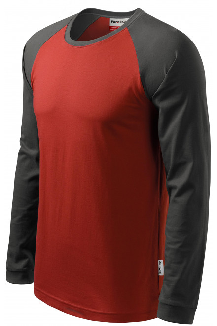 Muška kontrastna majica dugih rukava, marlboro crvena, muške majice