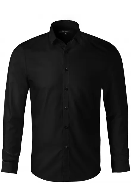 Muška košulja dugih rukava Slim fit - crno, L