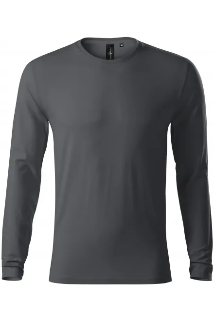 Muška majica uskog kroja s dugim rukavima - svijetlo siva, L