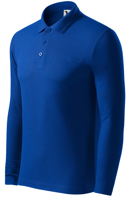 Muška polo majica dugih rukava, kraljevski plava, jednobojne majice