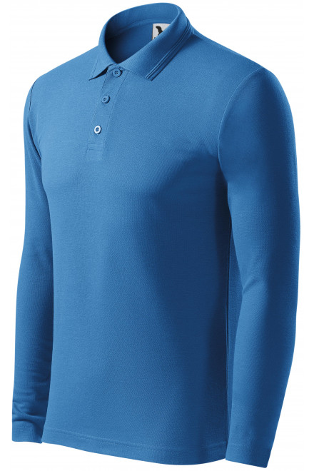 Muška polo majica dugih rukava, svijetlo plava, jednobojne majice