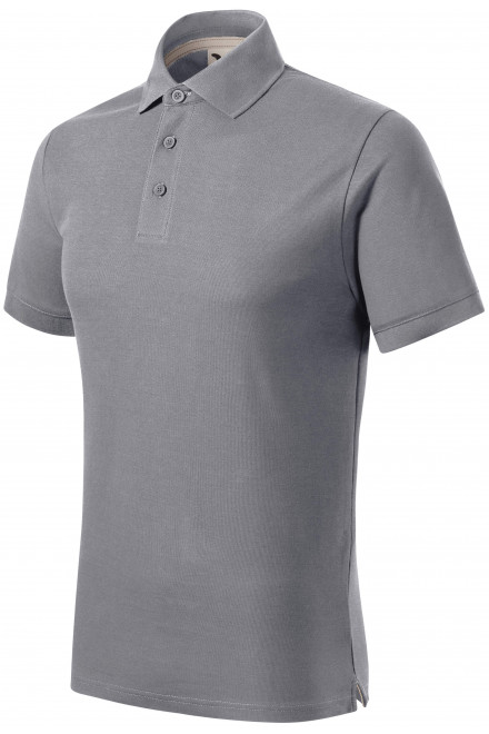 Muška polo majica od organskog pamuka, svijetlo srebrna, majice bez tiska