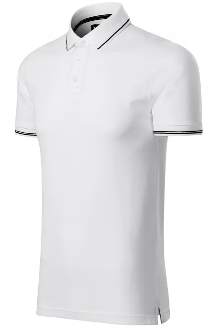 Muška polo majica s kontrastnim detaljima, bijela