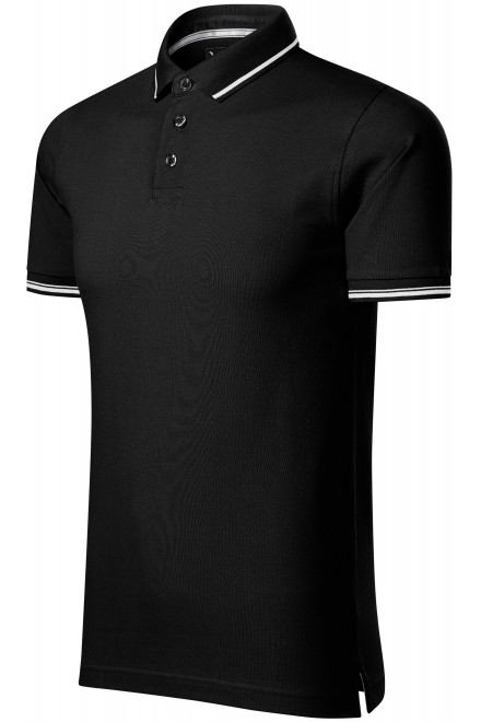 Muška polo majica s kontrastnim detaljima, crno, muške polo majice