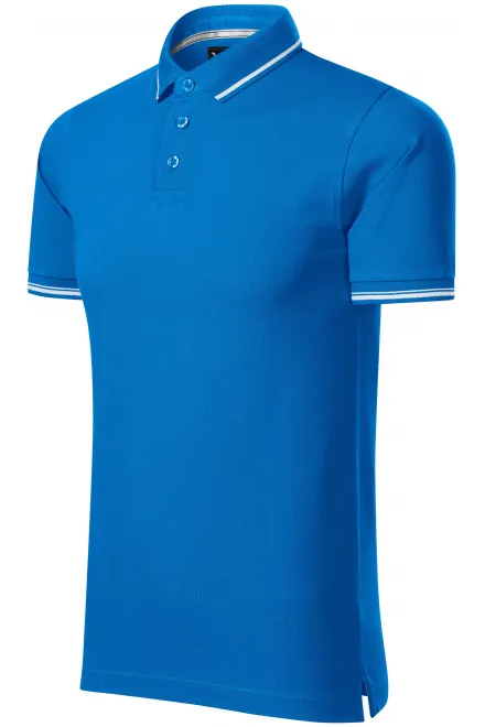 Muška polo majica s kontrastnim detaljima, oceansko plava