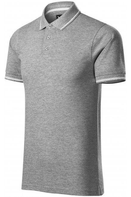 Muška polo majica s kontrastnim detaljima, tamno sivi mramor, muške polo majice