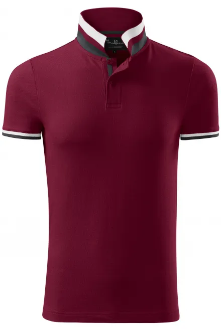 Muška polo majica s ovratnikom gore - garnet, L