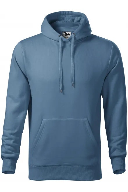 Muška trenirka s kapuljačom bez patentnog zatvarača - denim, M