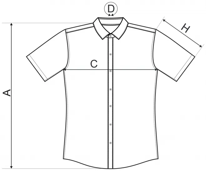 Muška košulja - Slim fit - tablica dimenzija