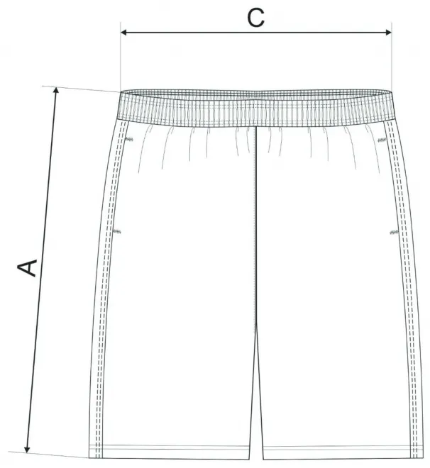 Muške kratke hlače - tablica dimenzija