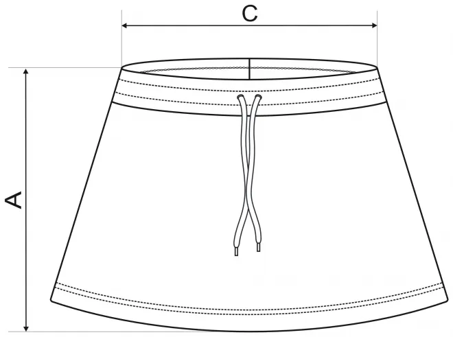 Ženska suknja - tablica dimenzija