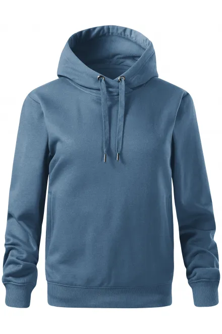 Udobna ženska majica s kapuljačom - denim, XS