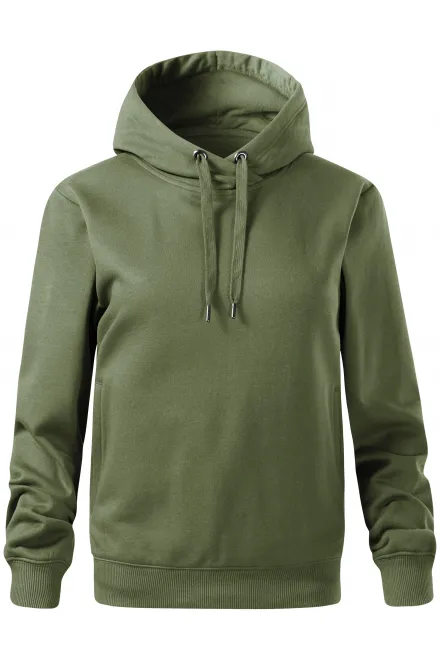 Udobna ženska majica s kapuljačom - khaki, XS