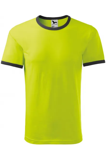 Uniseks majica s kontrastom - limeta zelena, S