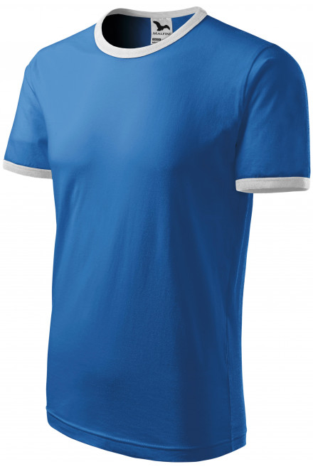 Uniseks majica s kontrastom, svijetlo plava, pamučne majice