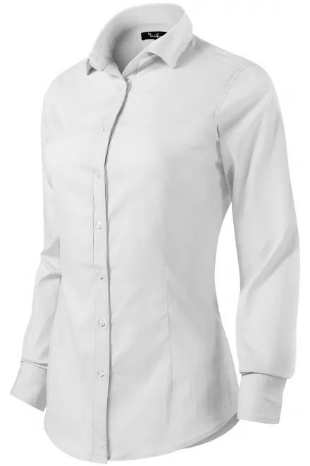 Ženska bluza dugih rukava slim fit, bijela