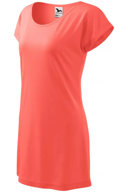 Ženska duga majica / haljina, koraljni