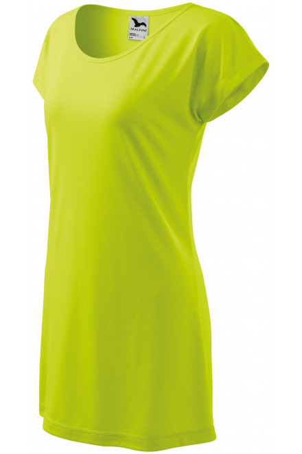 Ženska duga majica / haljina, limeta zelena