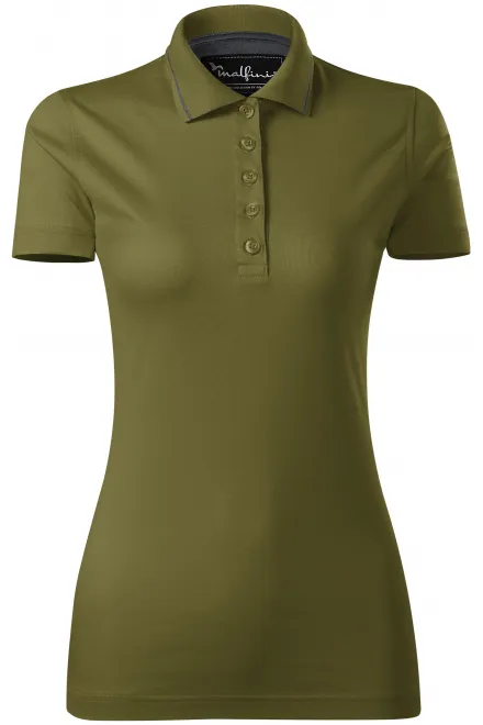 Ženska elegantna mercerizirana polo majica - avokado, XS