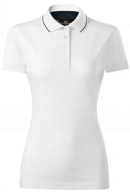 Ženska elegantna mercerizirana polo majica - bijela, XS