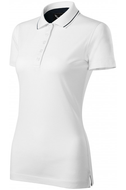Ženska elegantna mercerizirana polo majica, bijela, jednobojne majice