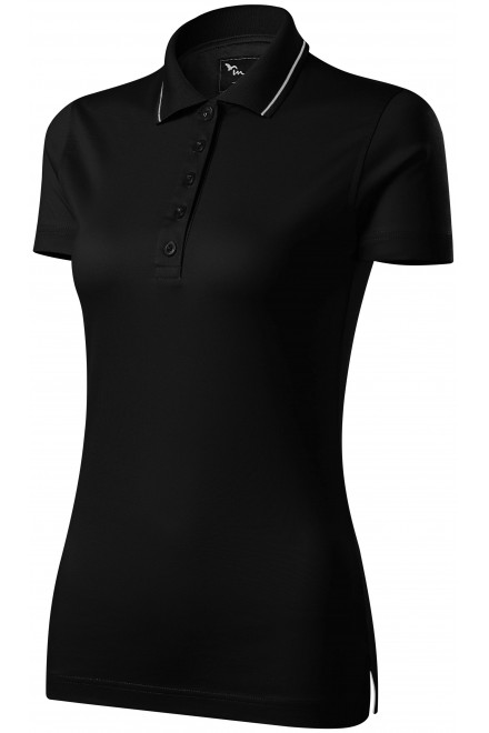 Ženska elegantna mercerizirana polo majica, crno, ženske polo majice