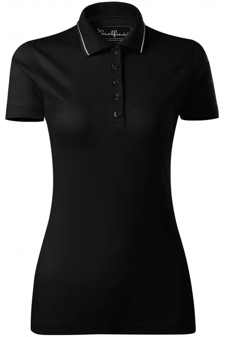 Ženska elegantna mercerizirana polo majica - crno, XS