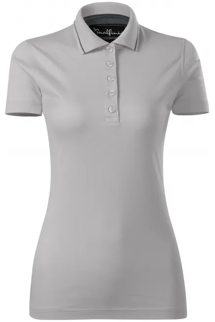 Ženska elegantna mercerizirana polo majica - srebrno siva, XS