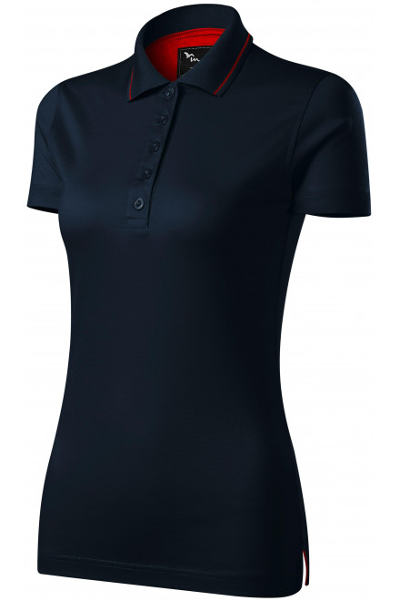 Ženska elegantna mercerizirana polo majica, tamno plava, majice s kratkim rukavima