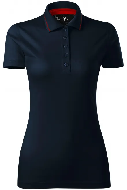 Ženska elegantna mercerizirana polo majica - tamno plava, XS