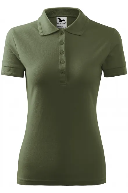 Ženska elegantna polo majica - khaki, M