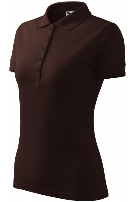 Ženska elegantna polo majica, kava, jednobojne majice