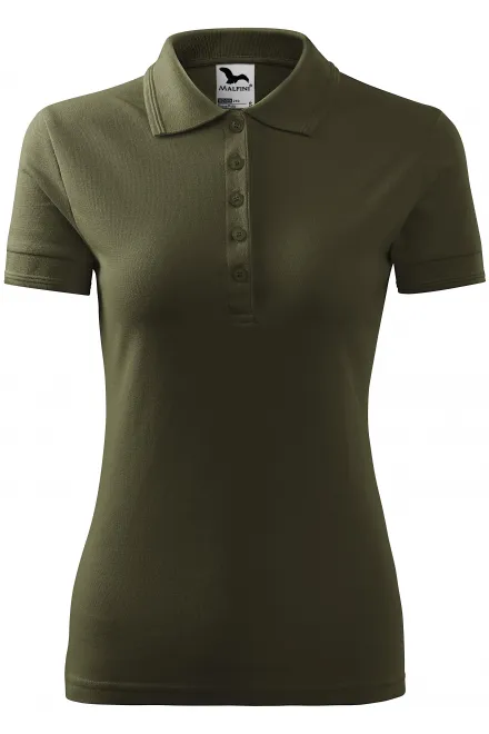 Ženska elegantna polo majica - military, M